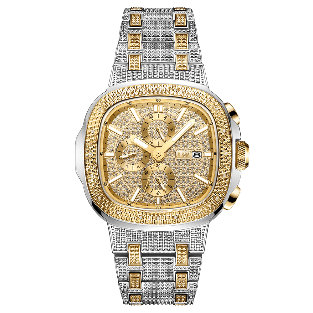 1 jbw heist j6380b two tone gold stainless steel diamond watch front