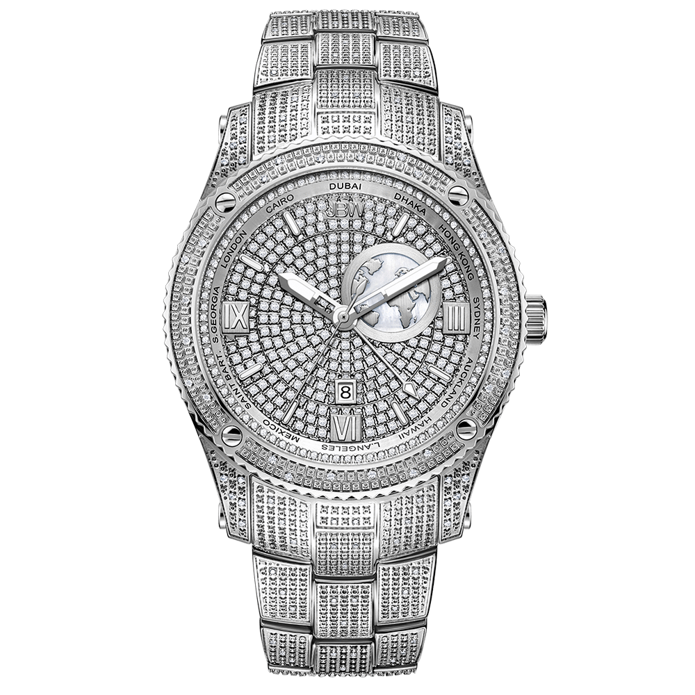 1 jbw jetsetter gmt j6370b stainless steel diamond watch front