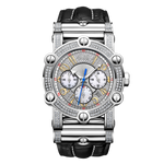 1 jbw phantom jb 6215 10a stainless steel black leather diamond watch front thumb