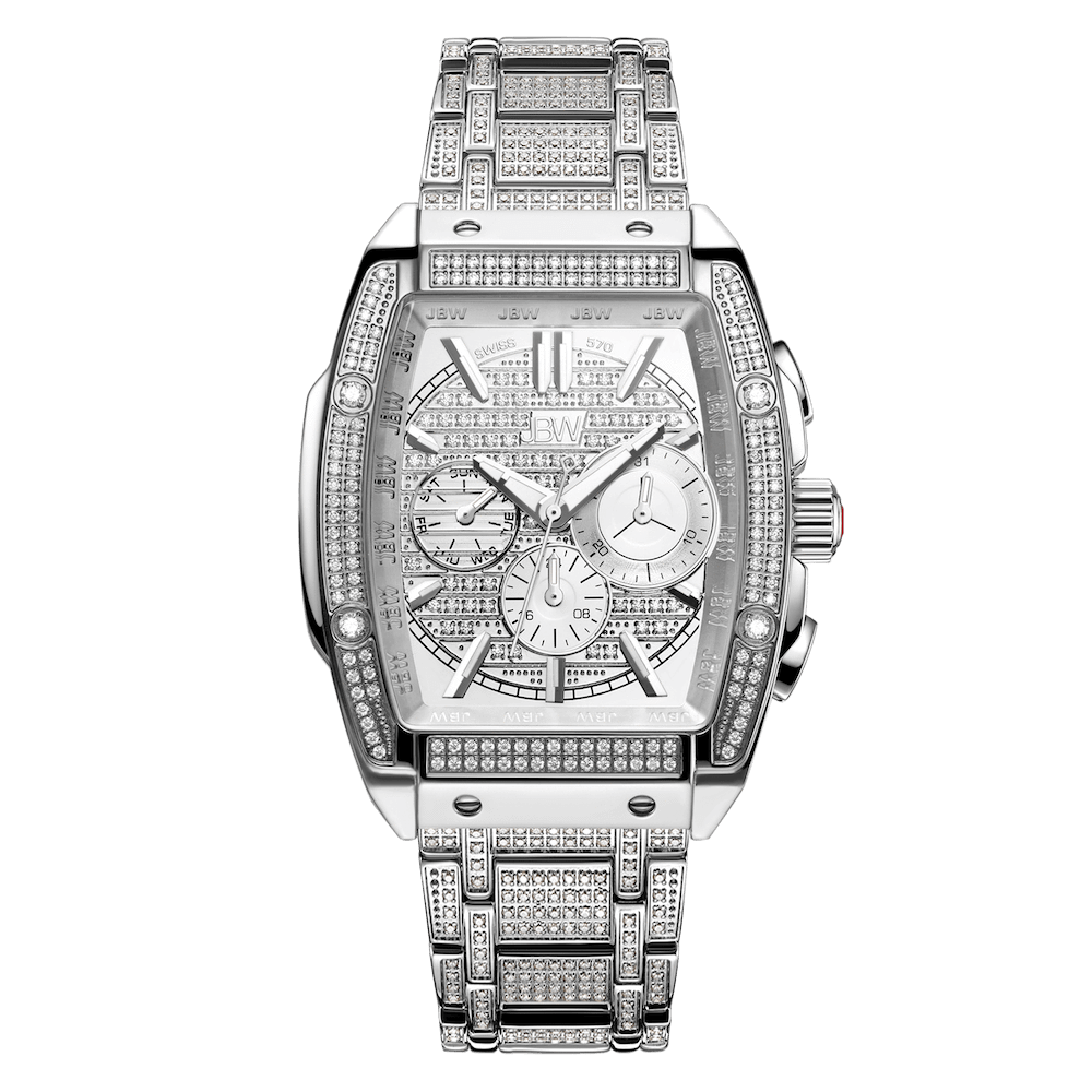 1 jbw platinum series echelon ps570b stainless steel 570 diamond watch front