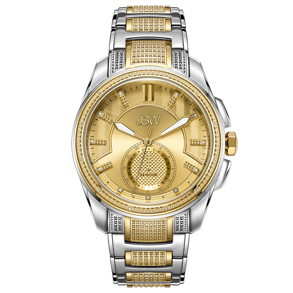 1 jbw prince j6371b two tone gold stainless steel diamond watch front