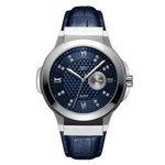 1 jbw saxon 48 j6373b stainless steel navy leather diamond watch front thumb