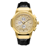 1 jbw saxon jb 6101l 10a gold black leather diamond watch front thumb