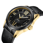 2 jbw bond j6372a two tone gold black ion black leather diamond watch angle thumb