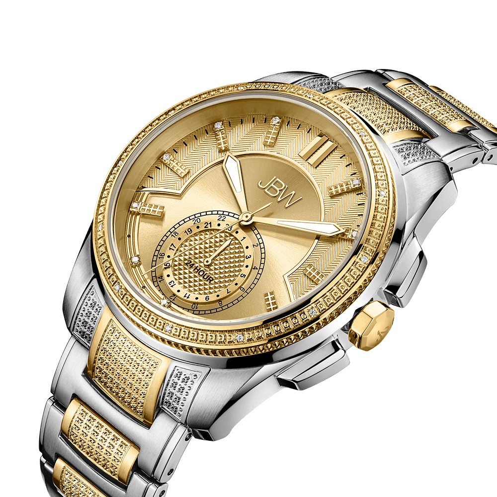 2 jbw prince j6371b two tone gold stainless steel diamond watch angle