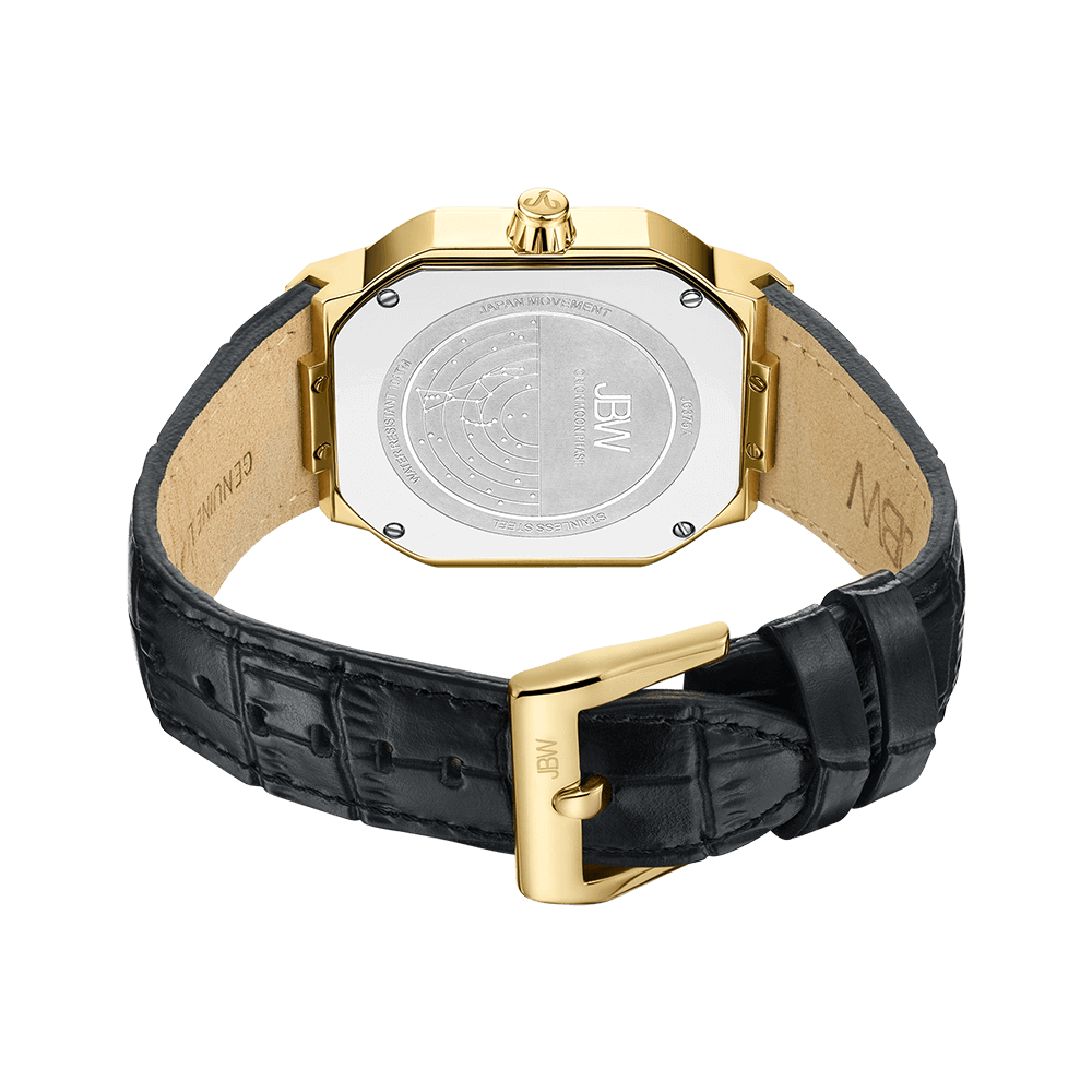 3 jbw orion sky j6375a gold black leather diamond watch back