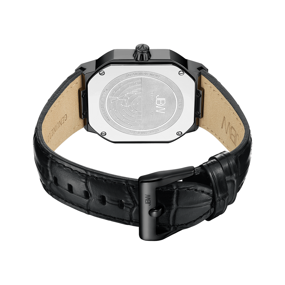 3 jbw orion sky j6375c black black leather diamond watch back