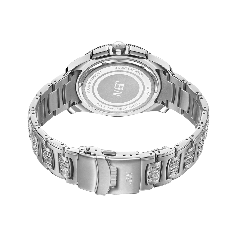 3 jbw prince j6371d stainless steel diamond watch back
