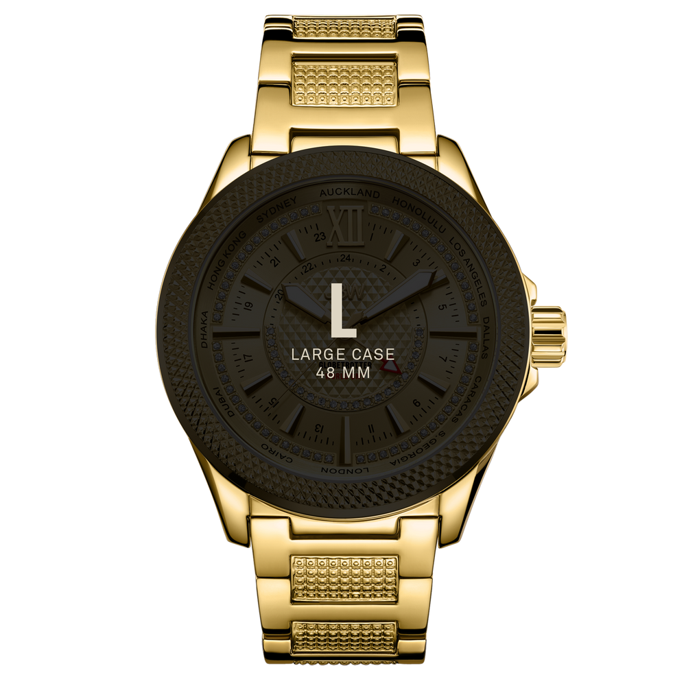 7 jbw globetrotter j6365 10 b gold diamond watch size fit