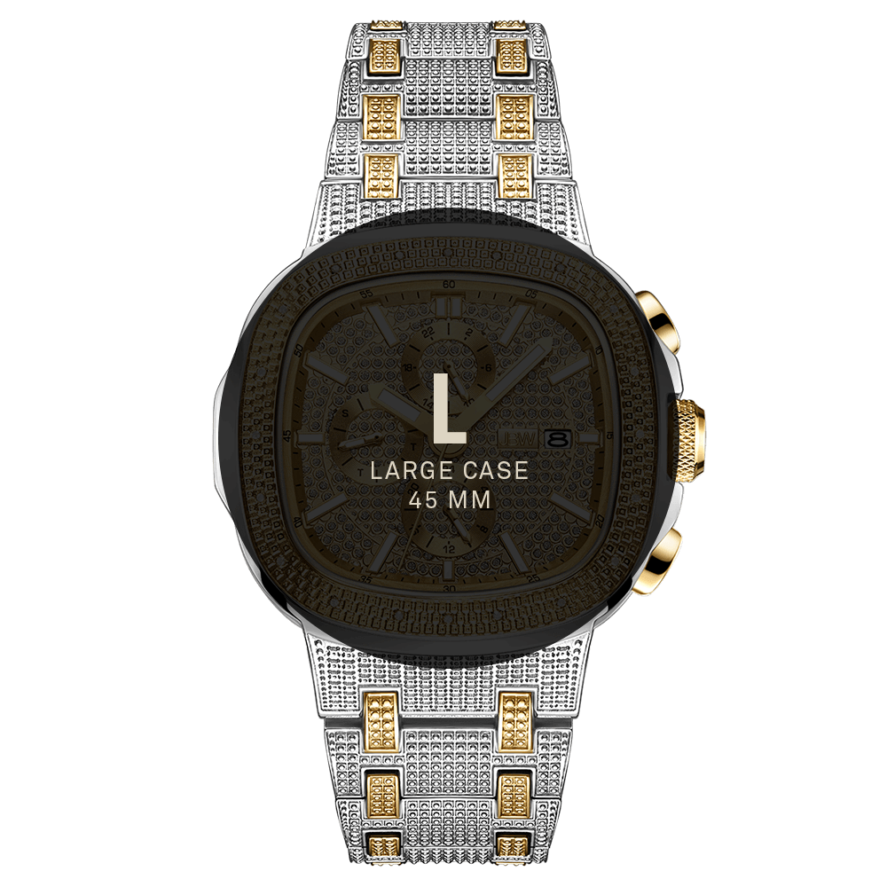7 jbw heist j6380b two tone gold stainless steel diamond watch size fit