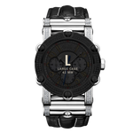 7 jbw phantom jb 6215 10a stainless steel black leather diamond watch size fit thumb