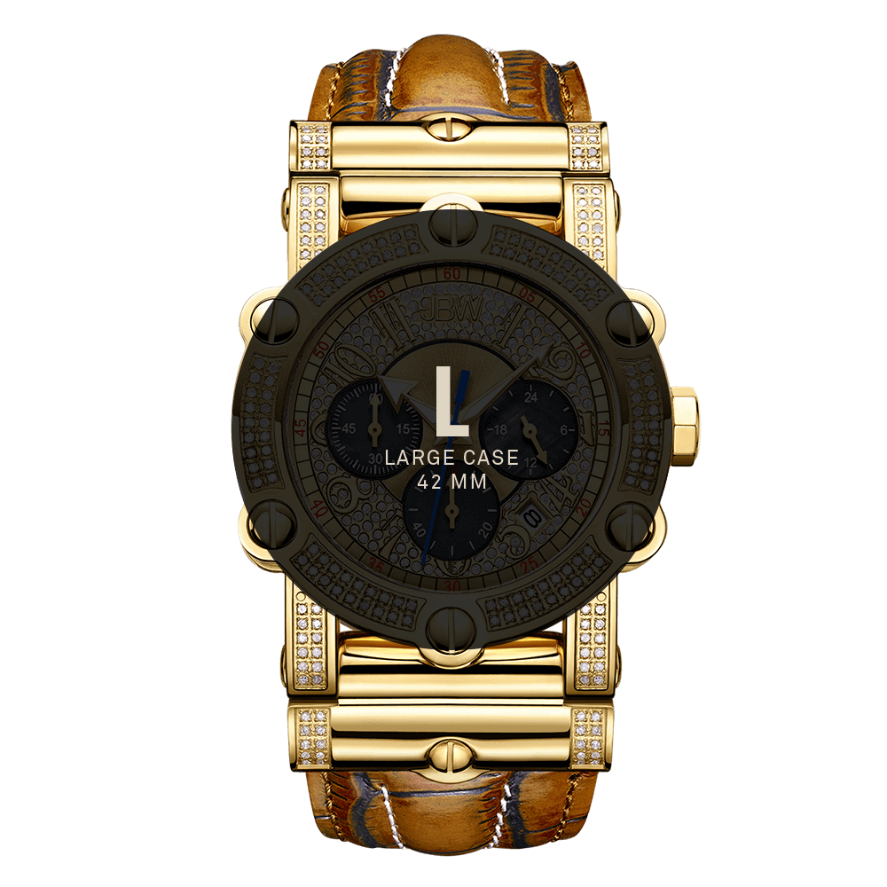 7 jbw phantom jb 6215 10c gold brown leather diamond watch size fit_477017a9 cd4c 45fc 810a 34083a6ea29c