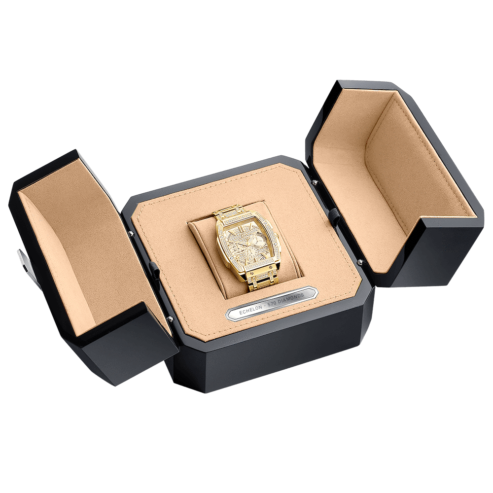 7 jbw platinum series echelon ps570a gold 570 diamond watch boxed