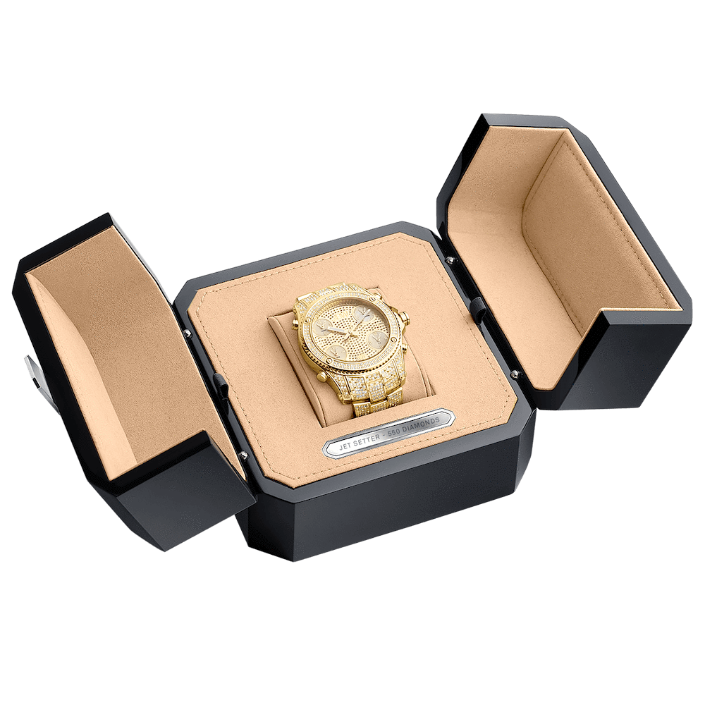 7 jbw platinum series jetsetter ps550a gold 550 diamond watch boxed