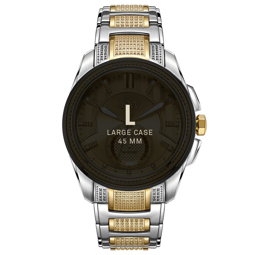 7 jbw prince j6371b two tone gold stainless steel diamond watch size fit