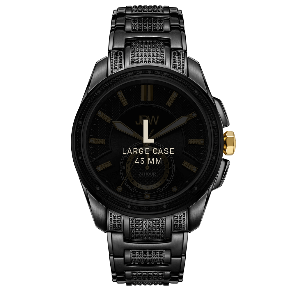 7 jbw prince j6371c two tone gold black ion diamond watch size fit