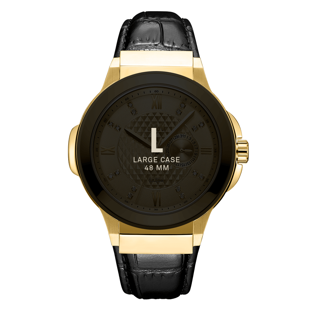 7 jbw saxon 48 j6373c gold black leather diamond watch size fit_94cb7f2f 698a 4420 92fc 05d807277286