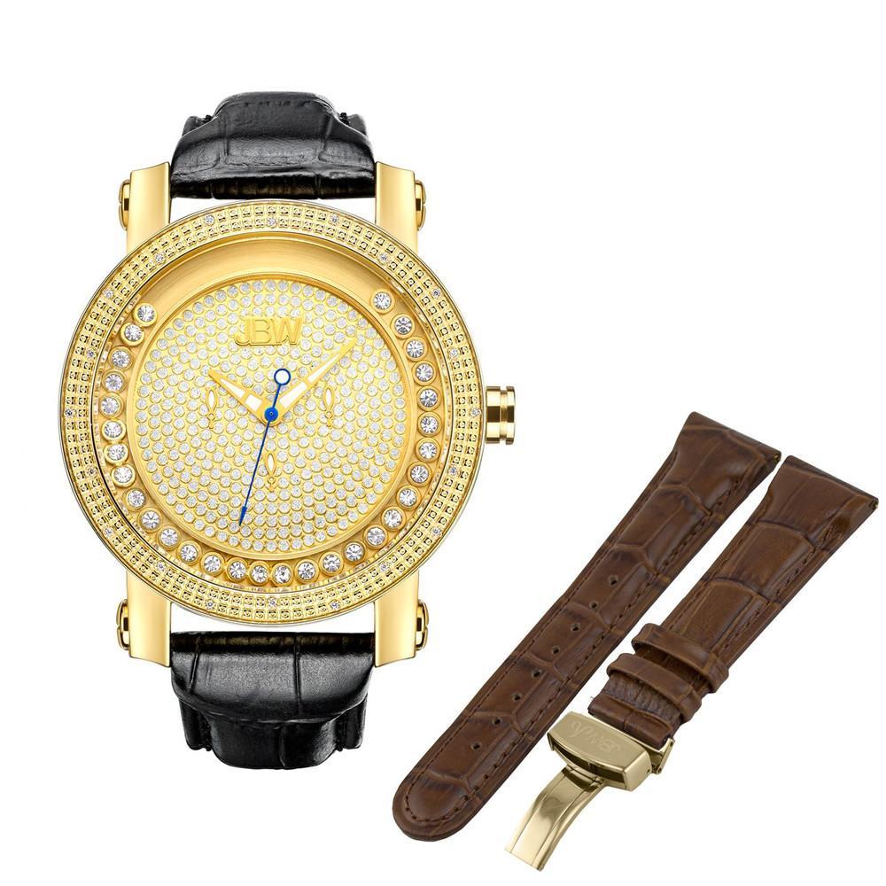 Jbw hendrix jb 6211la gold black diamond watch bundle brown band_81a6b25e 8c94 4258 918e aa5f2a3f5f43