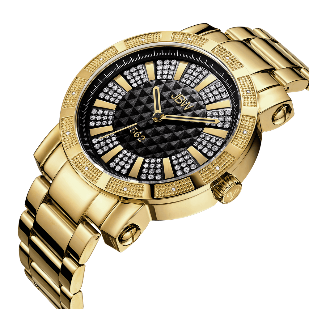 Jbw 562 jb 6225 c gold gold diamond watch angle