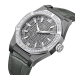 Jbw apollo j6350c gunmetal gray leather diamond watch angle thumb