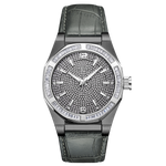 Jbw apollo j6350c gunmetal gray leather diamond watch front thumb