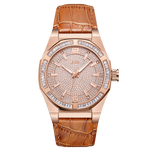 Jbw apollo j6350d rose gold brown leather diamond watch front thumb
