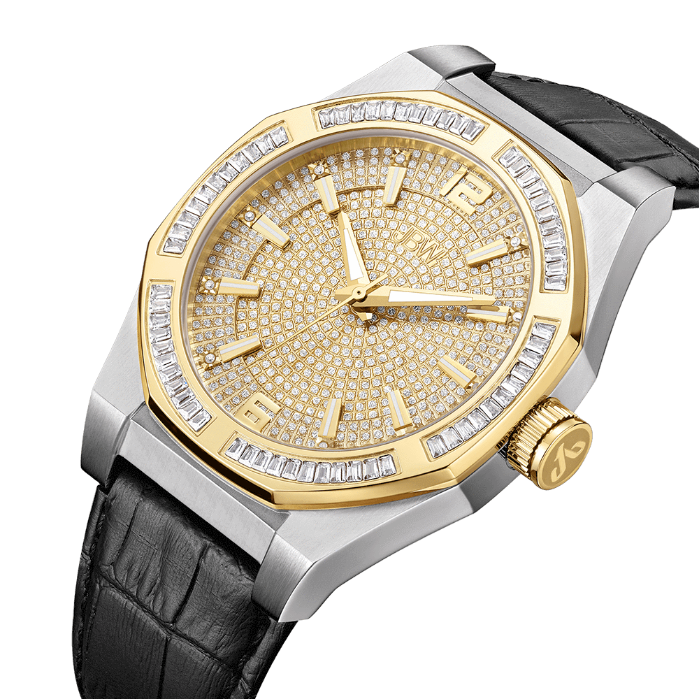 Jbw apollo j6350e two tone gold black leather diamond watch angle_269aed76 8bd2 4338 bfee 8f158dfd3f72