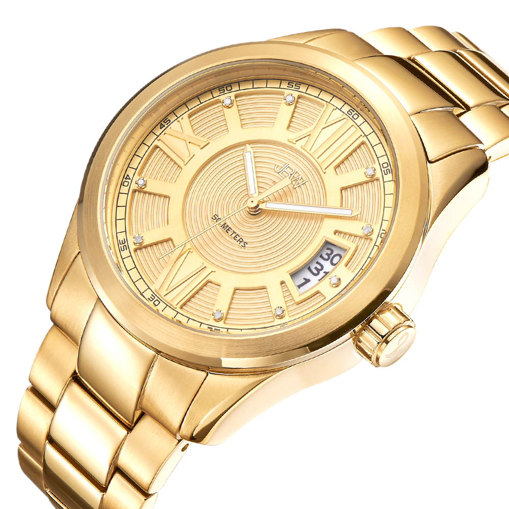 Jbw bond j6311a gold gold diamond watch angle
