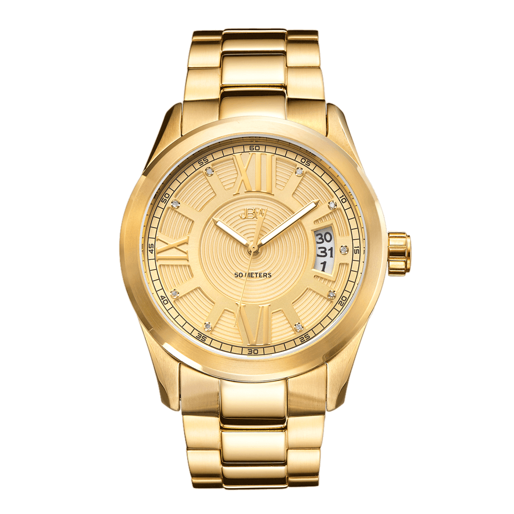 Jbw bond j6311a gold gold diamond watch front