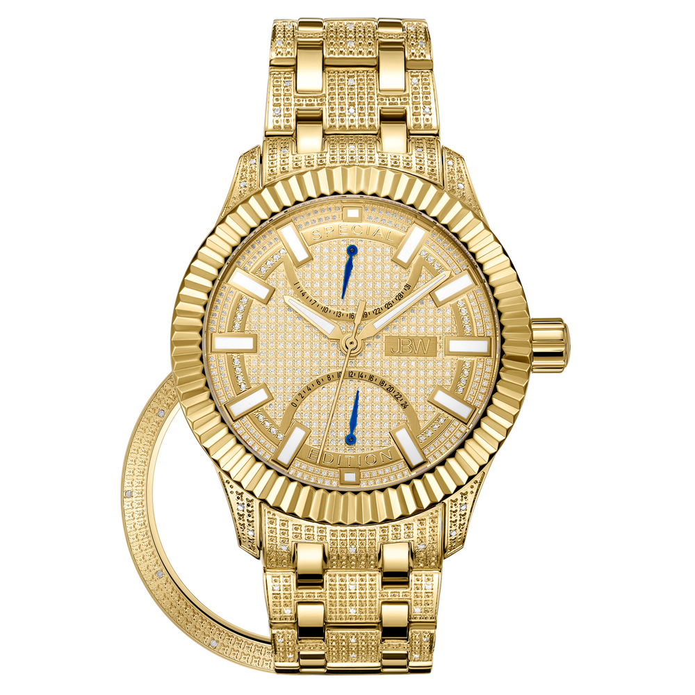 Jbw crowne special edition j6363b gold diamond watch set