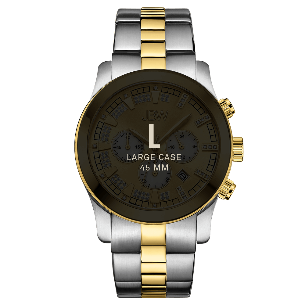 Jbw delano jb 6218 c two tone stainless steel gold diamond watch size fit