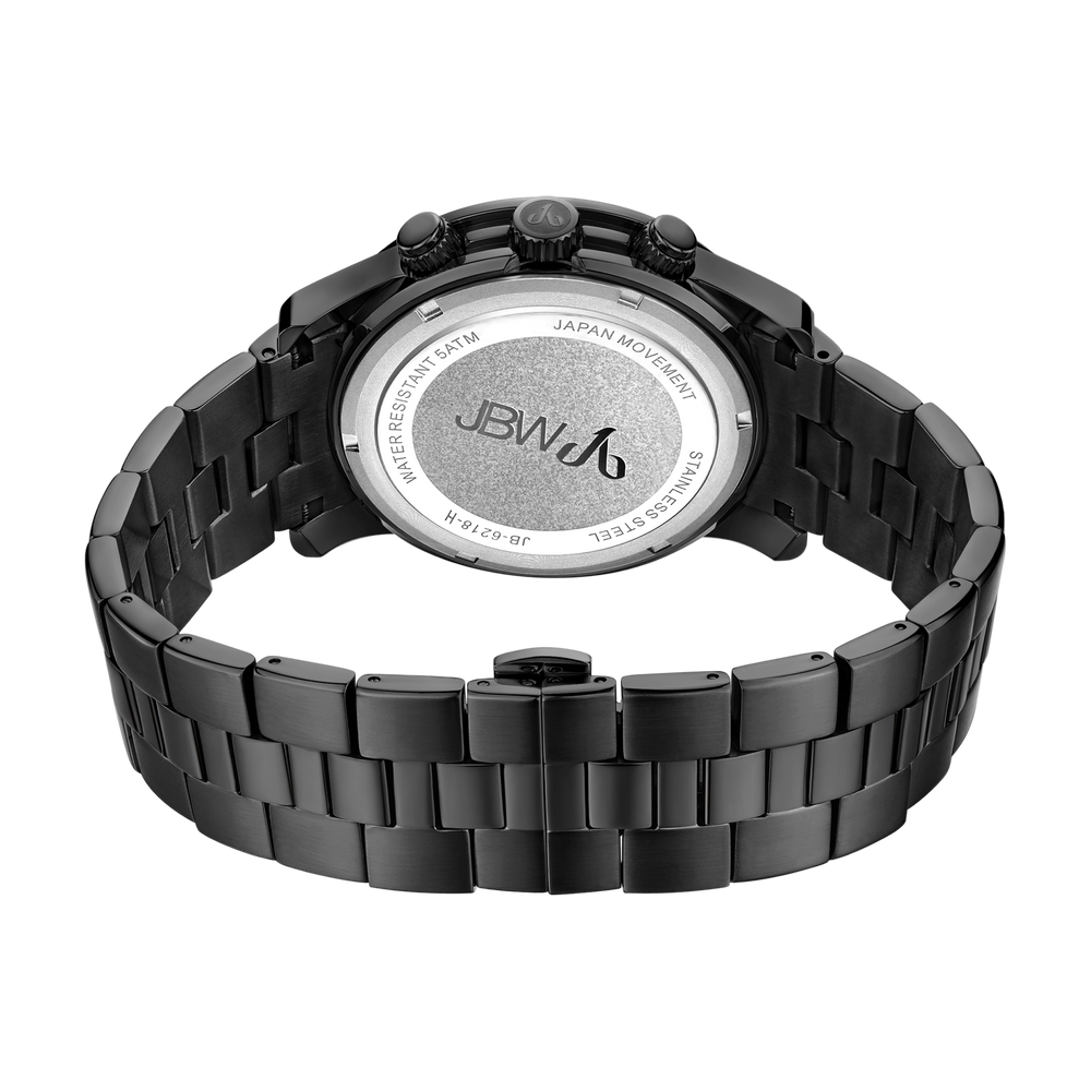 Jbw delano jb 6218 h black ion diamond watch back