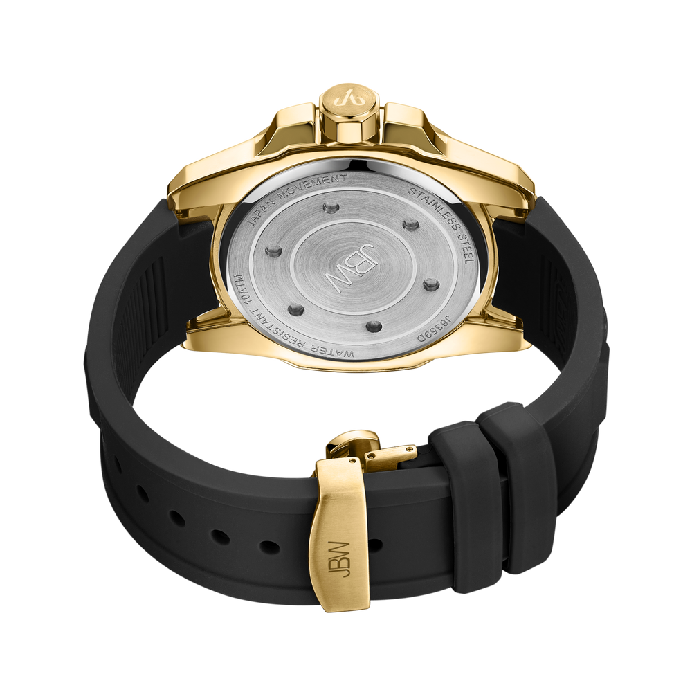 Jbw delmare j6359d gold black silicone diamond watch back