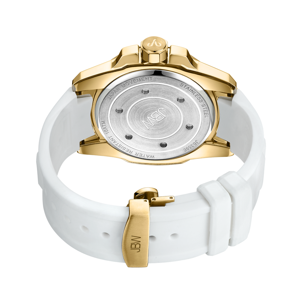 Jbw delmare j6359e gold white silicone diamond watch back