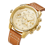 Jbw g3 j6325b gold brown leather diamond watch angle thumb