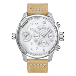 Jbw g3 j6325d stainless steel brown leather diamond watch front thumb