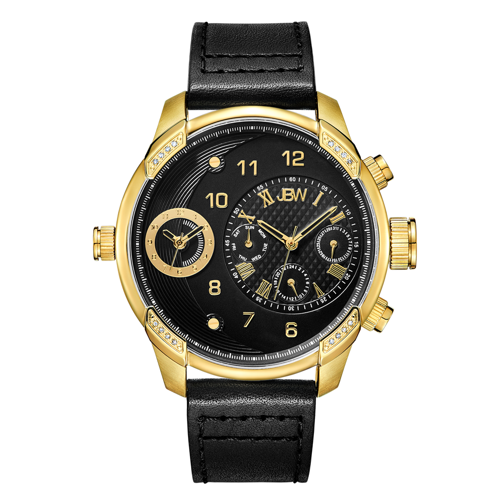 Jbw g3 j6325h gold black leather diamond watch front_7f95b591 1a7f 4519 adac 709ecbf424b1