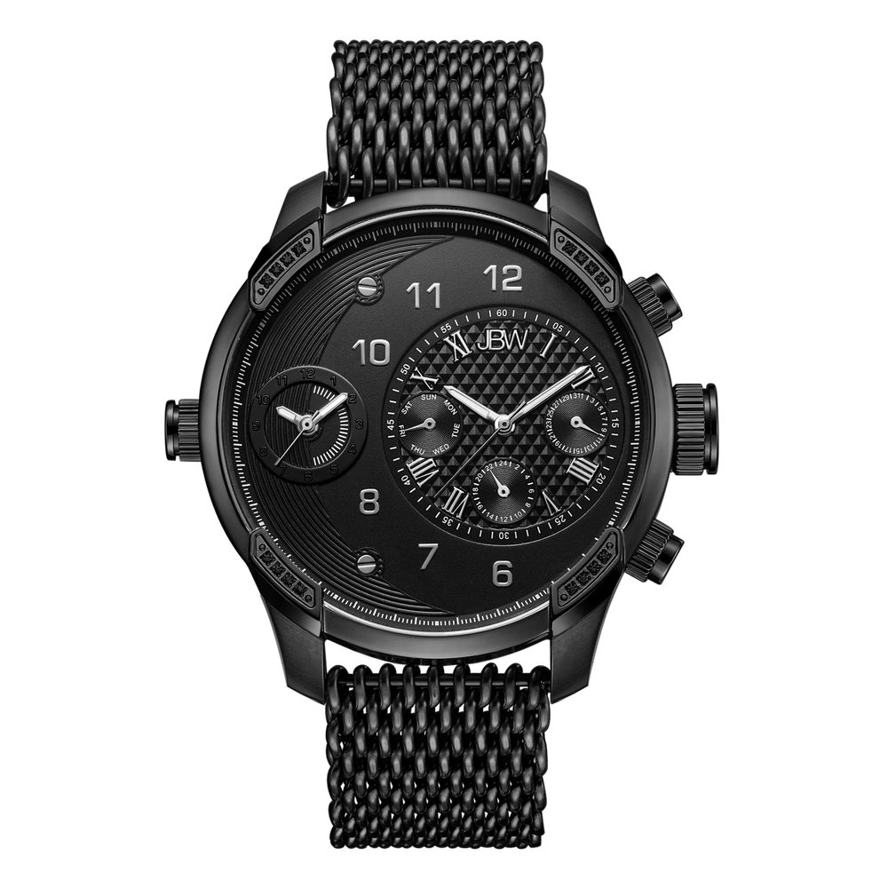 Jbw g3 j6355c black mesh diamond watch front