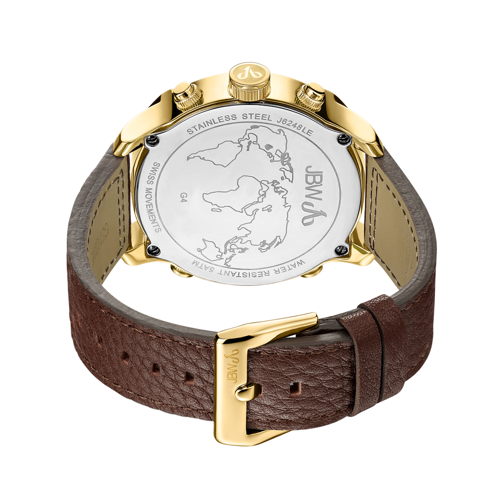 Jbw g4 j6248le gold brown leather diamond watch back