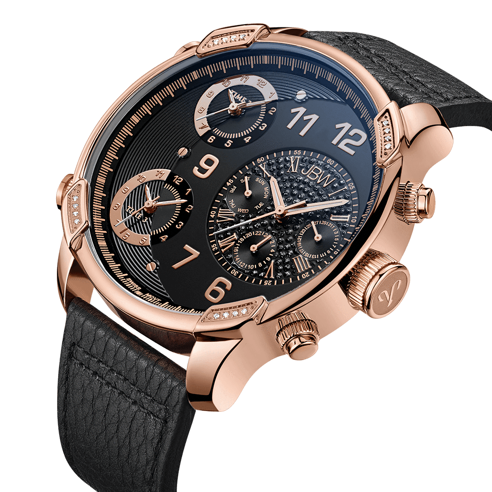 Jbw g4 j6248lg rosegold black leather diamond watch angle_e709eaed a0a8 4309 b803 c08c604bf6cc