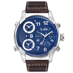 Jbw g4 j6248ln stainless steel brown leather diamond watch front thumb