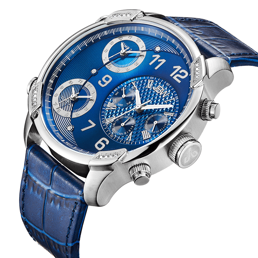 Jbw g4 j6248lq stainless steel blue leather diamond watch angle_8cff3a54 be66 4af9 89a9 2a3089654167