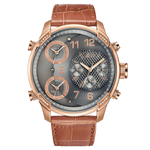 Jbw g4 j6248ls rosegold brown leather diamond watch front thumb