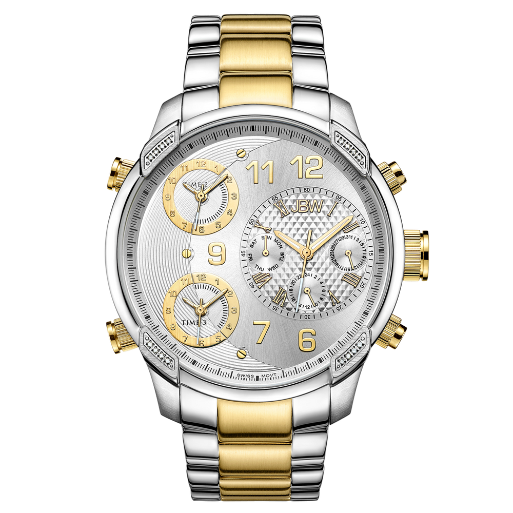 Jbw g4 j6248m two tone gold stainless steel diamond watch front