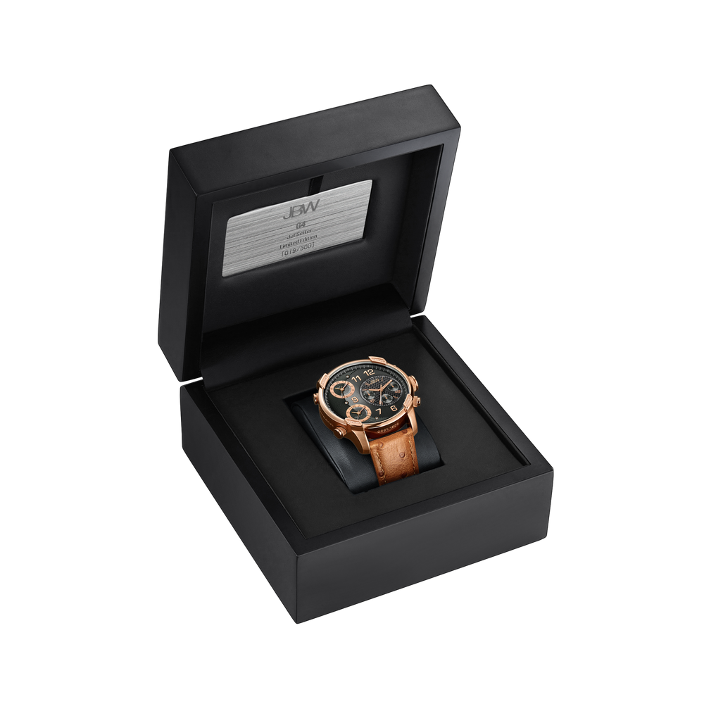 Jbw g4 j6353b rose gold brown leather diamond exclusive limited watch packaging