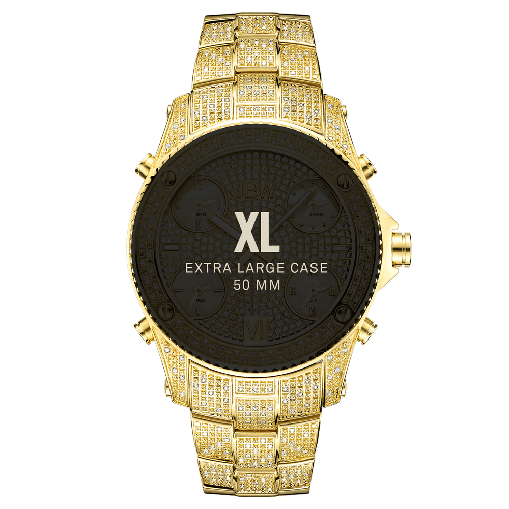 Jbw jet setter jb 6213 a gold gold diamond watch size fit