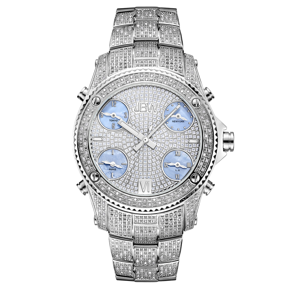 Jbw jet setter jb 6213 c stainless steel diamond watch front