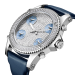 Jbw jetsetter j6354b stainless steel navy leather diamond watch angle thumb