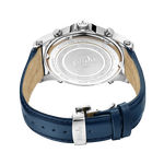 Jbw jetsetter j6354b stainless steel navy leather diamond watch back thumb