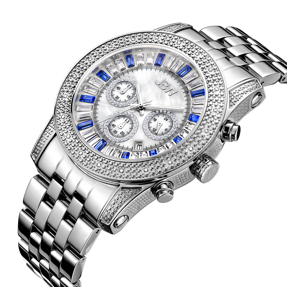 Jbw krypton jb 6219 b stainless steel diamond watch angle